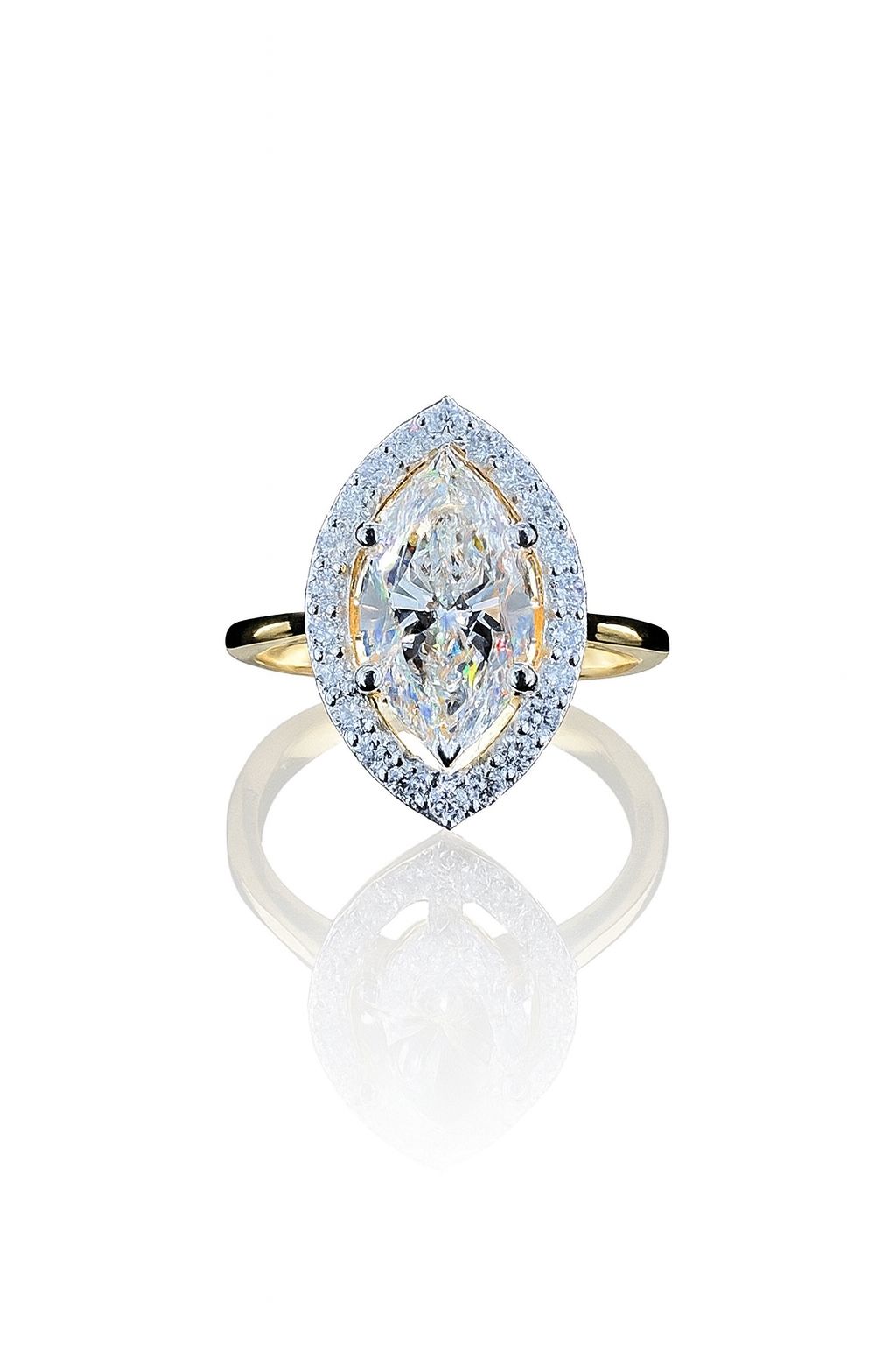 La DiaMantés | Vintage-Inspired Marquise Halo Ring